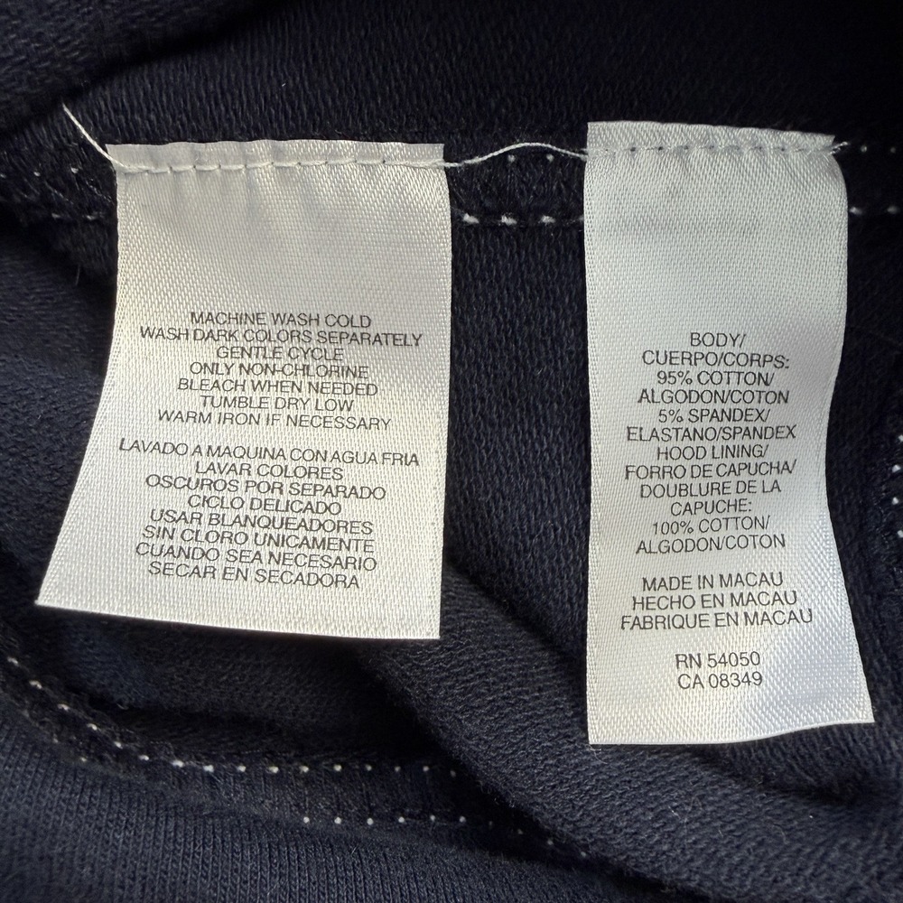 Jones New York Hoodie Navy Blue Nautical Hooded Womens Knit Jacket Size 1x #2030 - Picture 4 of 12